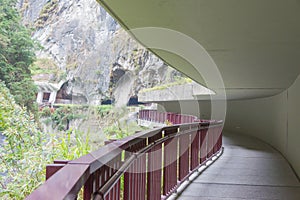 Jiuqudong Tunnel of Nine Turns at Taroko National Park. a famous tourist spot in Xiulin, Hualien