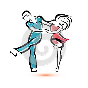 Jive dancing couple photo