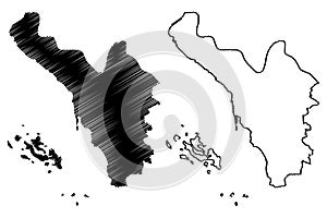 Jizan Region map vector photo