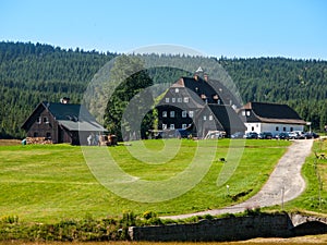 Jizerka - small idyllic mountain glassmaker village in Jizera Mountains, Northern Bohemia, Czech Republic