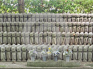 Jizo Bodhisattva statues at Hase-dera temple in Kamakura, Japan.