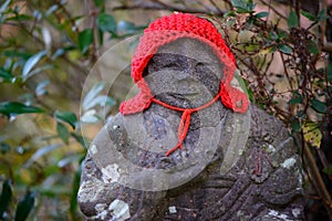 Jizo Bosatsu with a red woolen cap