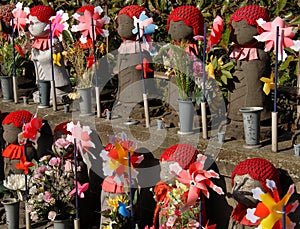 Jizo with pinwheel