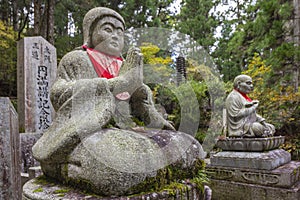 Jizo Statue in Ancient Graveyard of Okunoin Cemetery, Koyasan, Japan