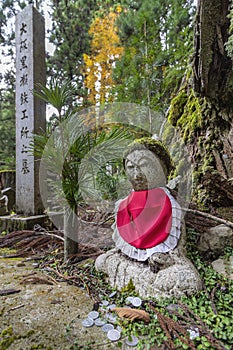 Jizo Statue in Graveyard of Okunoin Cemetery, Koyasan, Japan