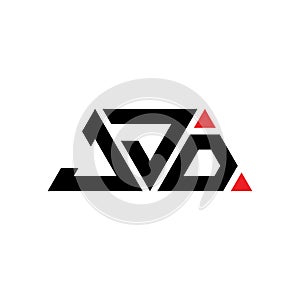 JJD triangle letter logo design with triangle shape. JJD triangle logo design monogram. JJD triangle vector logo template with red