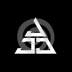 JJJ triangle letter logo design with triangle shape. JJJ triangle logo design monogram. JJJ triangle vector logo template with red