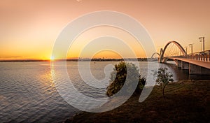 JK Bridge and Paranoa Lake at Sunset - Brasilia, Distrito Federal, Brazil photo