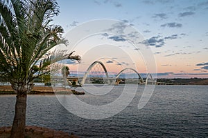 JK Bridge and Paranoa Lake at Sunset - Brasilia, Distrito Federal, Brazil