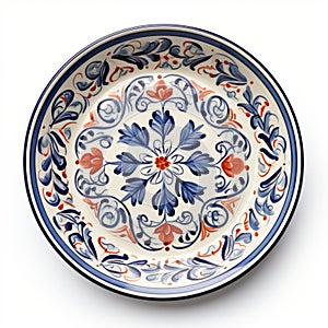 Jkl321 Plate - Mediterranean-inspired Blue Orange Decoradio Classic Design