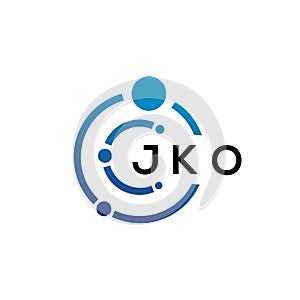 JKO letter technology logo design on white background. JKO creative initials letter IT logo concept. JKO letter design