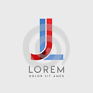 JL logo letters with blue and red gradation