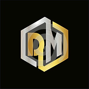 Ector letter DM logo elegant colors