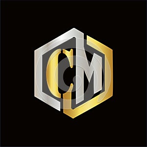 Ector letter CM logo elegant colors