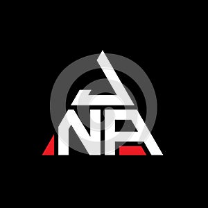 JNA triangle letter logo design with triangle shape. JNA triangle logo design monogram. JNA triangle vector logo template with red photo