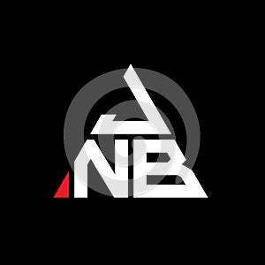 JNA triangle letter logo design with triangle shape. JNA triangle logo design monogram. JNA triangle vector logo template with red photo