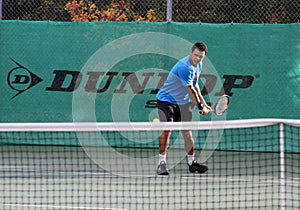Jo-Wilfried Tsonga during a practice session