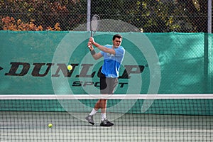Jo-Wilfried Tsonga during a practice session