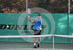 Jo-Wilfried Tsonga during a practice session