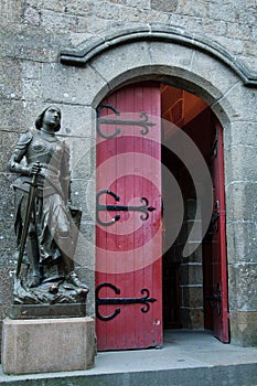 Joan of Arc Statue at Mont St. Michel photo