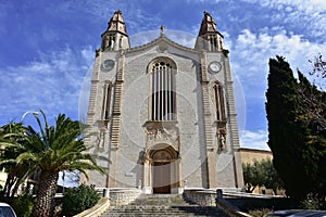 Joan Baptista church on island Majorca,village Calvia photo