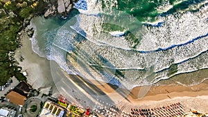 Joaquina Beach in Florianopolis. Aerial view