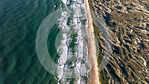 Joaquina Beach in Florianopolis. Aerial view