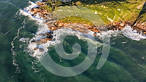 Joaquina Beach in Florianopolis. Aerial view