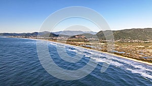 Joaquina Beach in Florianopolis. Aerial view