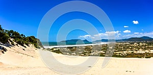 Joaquina beach panorama in FlorianÃ³polis