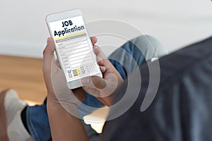 JOB Application Applicant Filling Up the Online Profession Appl