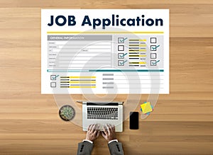 JOB Application Applicant Filling Up the Online Profession Appl