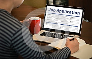 JOB Application Applicant Filling Up the Online Profession Appl