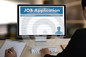 JOB Application Applicant Filling Up the Online Profession Appl