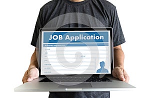 JOB Application Applicant Filling Up the Online Profession Appl