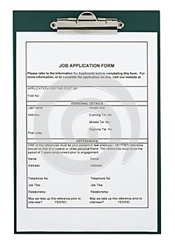 Job application form