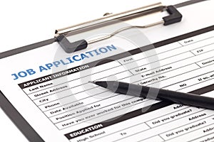 Job application form isolated photo