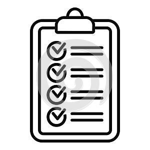 Job clipboard icon outline vector. Work time