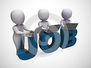 Job concept icon means a career or position in employment - 3d illustration photo