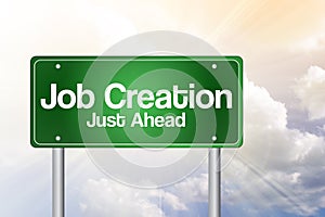 Job Creation Green Road Sign