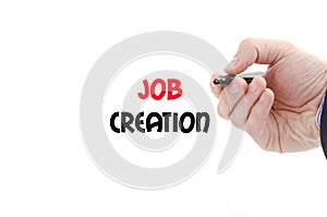 Job creation text concept