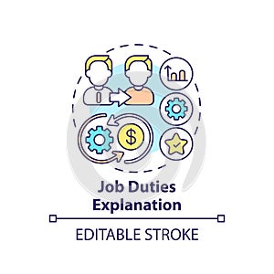 Job duties explanation concept icon