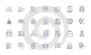 Job efficiency line icons collection. Streamline, Optimization, Focus, Organization, Productivity, Automate