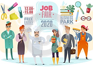 Job fair characters poster