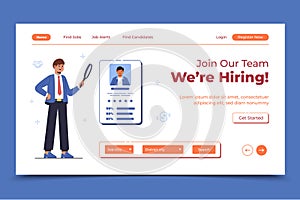 Job fair hand drawn flat landing page