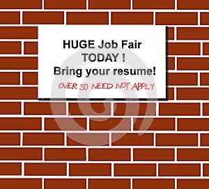 Job Fair sign, ageism