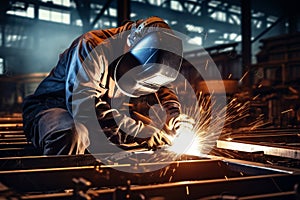 Job fire safety welding work steel welder metal industrial factory