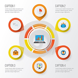 Job Flat Icons Set. Collection Of Group, Diagram, Developer And Other Elements. Also Includes Symbols Such As