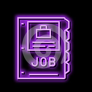 job folder neon glow icon illustration