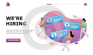 Job Hiring and Online Recruitment Vector Illustration Concept, Suitable for web landing page, ui,  mobile app, editorial design, f